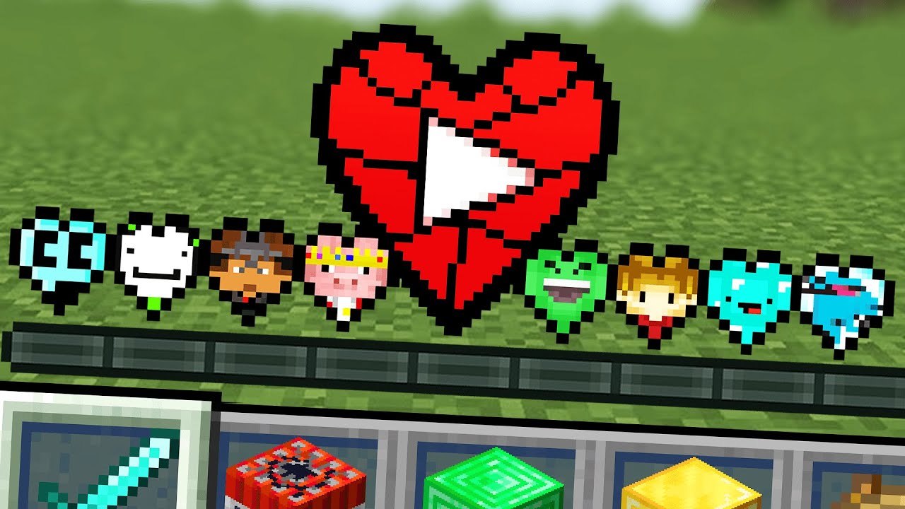 Minecraft but YouTubers are Hearts - video Dailymotion